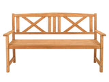 117*61*90cm Outdoor Garden Fir X Back Wooden Bench Burlywood 60494295