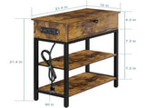 End Table with Drawer and Charging Station, Brown 36088781