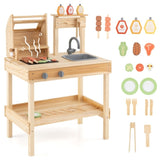 Kids Wooden Barbecue Grill Playset 51798009