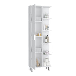 ZUN Crovie Linen 63-inch High Bathroom Cabinet Storage Cabinet with Four Open Shelves B200P173170