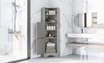 ZUN Tall Bathroom Corner Cabinet, Freestanding Storage Cabinet with Doors and Adjustable Shelves, MDF 45790350