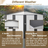 ZUN 8 x 6 ft Outdoor Storage Shed, All Weather Metal Sheds with 2 Lockable Doors, Tool Shed for Garden, W2505P163543