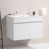 ZUN 24 Inch Wall Mounted Bathroom Vanity with White Ceramic Basin,Two Soft Close Cabinet Doors, Solid 87556191