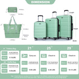 Luggage set of 5 pieces, expandable hard PC luggage set with TSA lock for rotating wheels, W284P202778