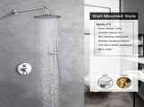 Shower System Shower Faucet Combo Set Wall Mounted with 10" Rainfall Shower Head and handheld shower T3177P412845