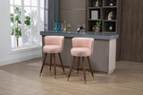 ZUN COOLMORE Counter Height Bar Stools Set of 2 for Kitchen Counter Solid Wood Legs with Fabric with a W153968292