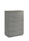 Elara Chest Two-Tone High-Gloss Marble & Lacquer Finish with Spacious Drawers and Metal-Finished G150108689