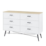 ZUN 6 Drawer Dresser for Bedroom with Deep Drawers, Wood & Chest of Drawers, Modern White Long W1820P152744