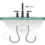 8 in. Widespread Double Handle Bathroom Faucet with Pop Up Drain in Matte Black W122459272
