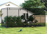 Black 106.56.5 ft Garden Crop Cage with Wind-Proof Metal Frame, Zippered Doors Plant Protection 19175982