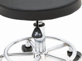 Adjustable Salon Stool with Back, 360&deg Swivel Round Beauty Stool, Height 19-25 Inch, Black 77895259