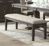 Traditional Style Wood Framed 1pc Bench Upholstered Naihead Trim Wire Brushed Rustic Brown Finish B01161312