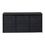 ZUN 75gal 280L Outdoor Garden Plastic Storage Deck Box Chest Tools Cushions Toys Lockable Seat BLACK 43351783