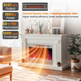 25" Electric Fireplace Heater - 6 Flame Modes , Infrared Heating, Sleep Mode & 37039254
