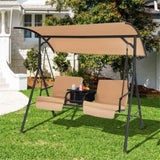 2 Seater Porch Swing Chair with Handy Storage and 360&deg Rotatable Tray 41361645