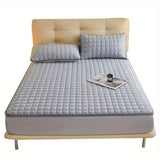 (Cream white 180cm*200cm) Cotton-Padded Waterproof Mattress Protector, Dust-Proof Bed Cover (Without 60767957