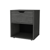 FM FURNITURE Elliott Nightstand with Elegant Drawer and Open Shelf, Ligth Gray B128P321065