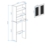 ZUN Over The Toilet Storage Cabinet, Bathroom Shelves Over Toilet with 2 Rattan Doors&Adjustable W282P196032