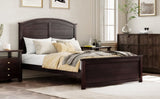 ZUN Farmhouse Wooden Platform Twin Size Bed with Curl Design Headboard and Footboard for Teenager, WF530029AAP