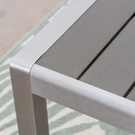 ZUN Coral Outdoor Aluminum Dining Table with Faux Wood Top, Gray Finish,Grey 60452.00