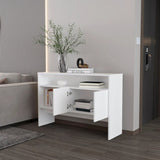 White Console Table with Two Doors B062P252129