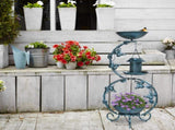 37.8 inch Bird Bath and Solar Bird Feeders Combo with Flower Planter Pedestal, Weather Resistant 30522581