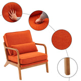 Oak Armrest Oak Upholstered Single Lounge Chair Indoor Lounge Chair Burnt Orange 61240828