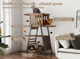 Modern Cat Tree, 58-Inch Cat Tower for Large Cats, Maine Coon Cat Tree with Scratching Board, Large W2641P460041