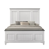 ZUN Clelane Wood Bedroom Set with Shiplap Panel Queen Bed, Dresser, Mirror, and Two Nightstands T2574P202587