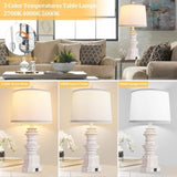 Table Lamps for Nightstand Set of 2, Bedside Lamp with Dual USB Charging Ports, Farmhouse Decor W3355P323259