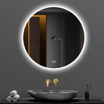 ZUN 32'' LED Round LED Bathroom Mirror with Lights-Wall Mount Vanity, Anti-Fog, 3 Color Temperature W2709P242511