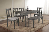 Weathered Grey Dining Table with Turned Leg B062P209321