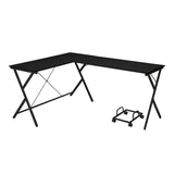 L-Shape Computer Desk with Computer Holder, Black B016P312615