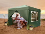 2 x 2m Two Doors & Two Windows Practical Waterproof Right-Angle Folding Tent Green 59898068