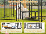 Outdoor Dog Kennel 4.23'x3.83'x4.83' with Roof, Heavy Duty Welded Wire Crate, All-Weather Protection 43943616