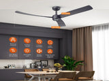 52 Inch Ceiling Fans with Lights Led Remote Control Low Profile Flush Mount for Living Room Bedroom 64464828