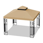 ZUN 10x10 Ft Outdoor Patio Gazebo Replacement Canopy,Double Tiered Gazebo Tent Roof Top Cover Only W41943487