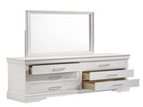 Modern 6 Drawer Dresser made with Wood in White 733569235551