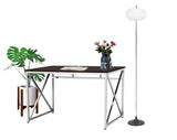 Madison Office Workspace Desk MDF/Chrome In Brown B091P183627