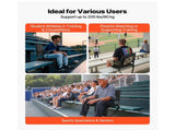 Portable Stadium Seat with Armrests, Back Support, and Padded Cushion, Bleacher Chair with Shoulder 05356215
