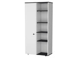 White and Black 1-Door Multistorage Kitchen Pantry B062P175070