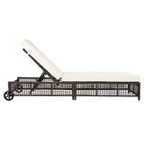 TREXM Outdoor Lounge, Patio Chaise Lounge with 5-Position Backrest, Rattan Outdoor Lounge N715P207900D