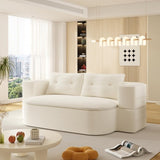 78.7" Modern 2-in-1 Foldable Sofa with Functional Blanket and 2 Soft Pillows,Comfortable Plush W3219P317382