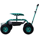Rolling Garden Scooter Garden Cart Seat with Wheels and Tool Tray, 360 Swivel W465P225513