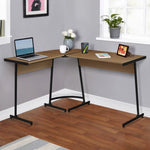 ZUN Oak and Black L-shape Computer Desk B062P184560