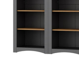 ON-TREND Free Standing 5 Tier Bookshelves, Bookcases Set of 2, Farmhouse Two-Tone Storage Cabinet N721P245734E