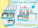 Wooden Kids Doctor Medical Station Playset, 93.9854.6199.06cm 27PCS Medical Tools with ECG Monitor 69181672
