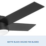 ZUN YUHAO 44 In Intergrated LED Ceiling Fan with Black ABS Blade W136772854