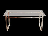 51" Modern Minimalist Rectangular Glass Dining Table for 4-6 with 0.31" Tempered Glass Tabletop and W3732P369039