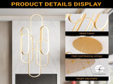 High Ceiling Chandelier Modern LED Ring Pendant Light 3 Color Dimmable Gold Chandeliers Contemporary 29580146